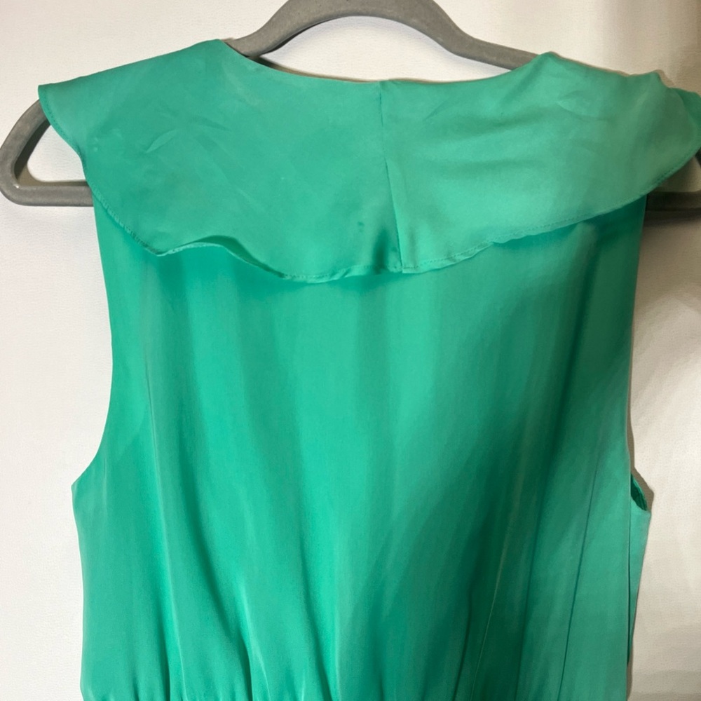 BCBGeneration Blue Ruffled Smocked Mint Green Dress - Picture 3 of 8